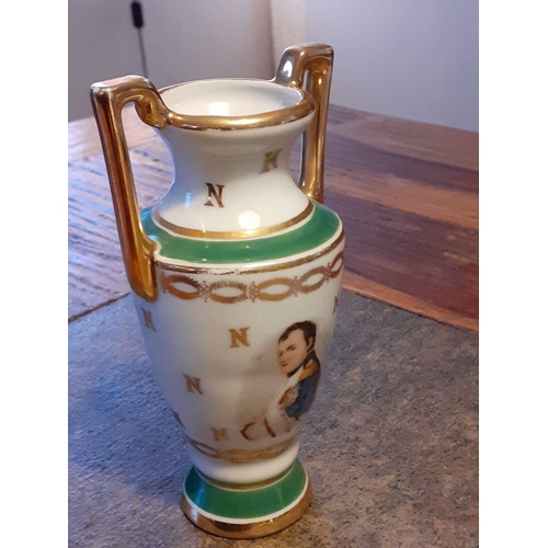 A VINTAGE FRENCH PORCELAIN TWO HANDLED URN VASE, by F Deshoulières