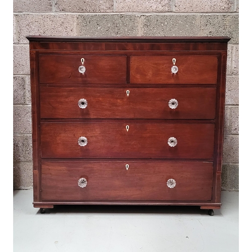 10 - A VERY GOOD QUALITY LATE 19TH CENTURY CHEST OF DRAWERS WITH INLAID DETAIL, this substantial chest of... 