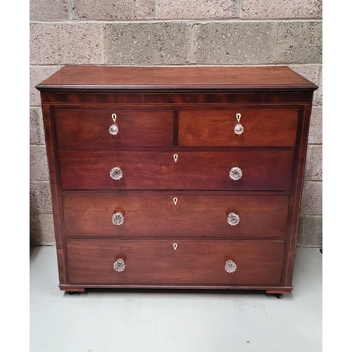 10 - A VERY GOOD QUALITY LATE 19TH CENTURY CHEST OF DRAWERS WITH INLAID DETAIL, this substantial chest of... 