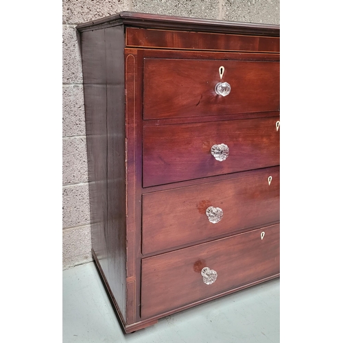 10 - A VERY GOOD QUALITY LATE 19TH CENTURY CHEST OF DRAWERS WITH INLAID DETAIL, this substantial chest of... 