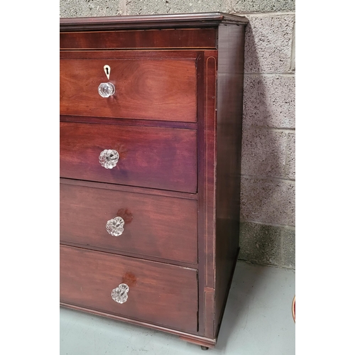 10 - A VERY GOOD QUALITY LATE 19TH CENTURY CHEST OF DRAWERS WITH INLAID DETAIL, this substantial chest of... 