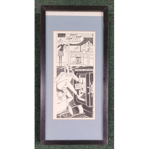 109 - TWO FRAMED BOB DEWAR ILLUSTRATIONS: (i) The Dream, signed lower centre, pen, ink & pencil, framed: 6... 