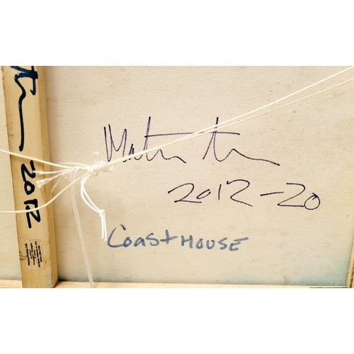 110 - MARTIN STONE, (WEST CORK, 20TH CENTURY), COASTHOUSE, mixed media on canvas, signed, dated & titled v... 