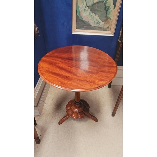 119 - A GOOD QUALITY VICTORIAN LATE 19TH CENTURY CIRCULAR OCCASSIONAL TABLE, the circular top raised on a ... 