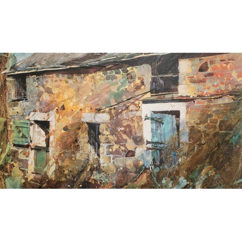 140 - NICOLA TILLEY, (B. 1956) STABLE DOORS, GODOLPHIN, mixed media on paper. Artist's label verso. Framed... 