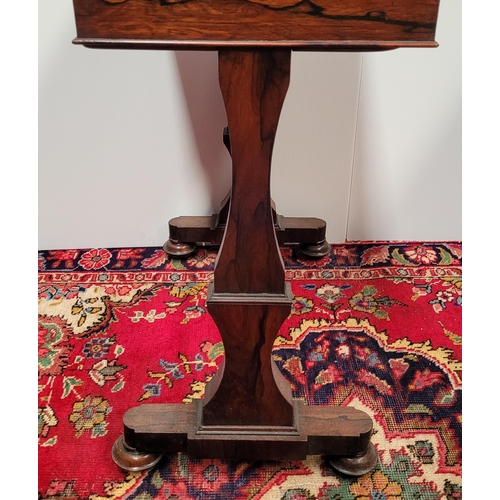 146 - A VERY FINE 19TH CENTURY ROSEWOOD FOLD OVER CARD TABLE, the fold over top swivels smoothly anti cloc... 