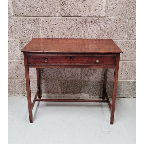 18 - A VERY FINE GEORGIAN MAHOGANY SINGLE DRAWER SIDE TABLE, the drawer with a lovely reeded edge to the ... 