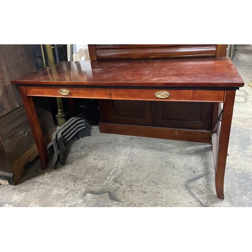 180 - AN IRISH MADE SINGLE DRAWER SIDE/ CONSOLE HALL TABLE, with an ‘x’ shaped support to the sides the le... 