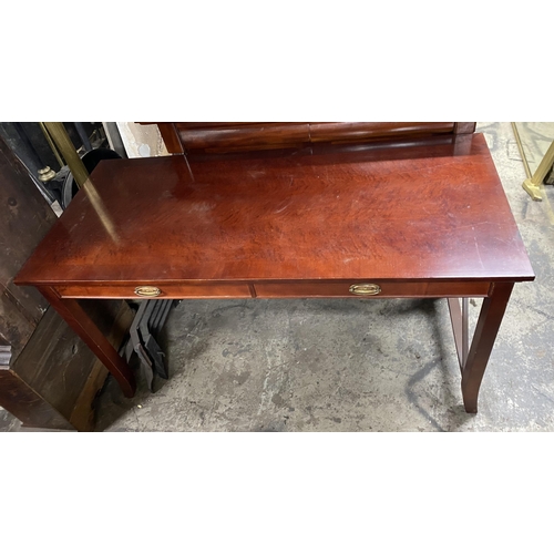 180 - AN IRISH MADE SINGLE DRAWER SIDE/ CONSOLE HALL TABLE, with an ‘x’ shaped support to the sides the le... 