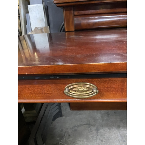 180 - AN IRISH MADE SINGLE DRAWER SIDE/ CONSOLE HALL TABLE, with an ‘x’ shaped support to the sides the le... 