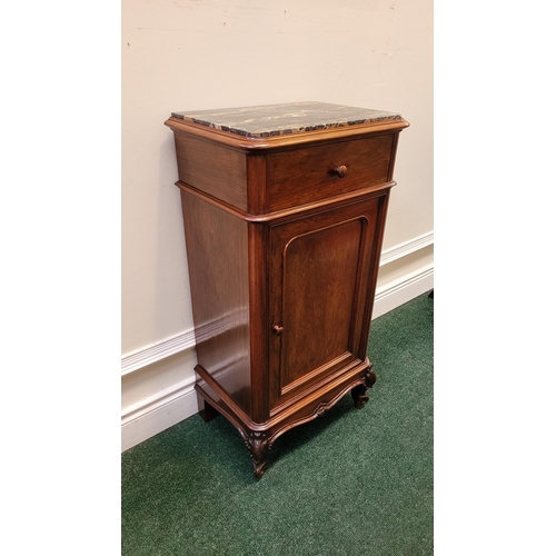 214 - A VERY FINE PAIR OF FRENCH ROSEWOOD LOCKERS / SIDE CABINETS, circa 1900, the top with wonderful inse... 