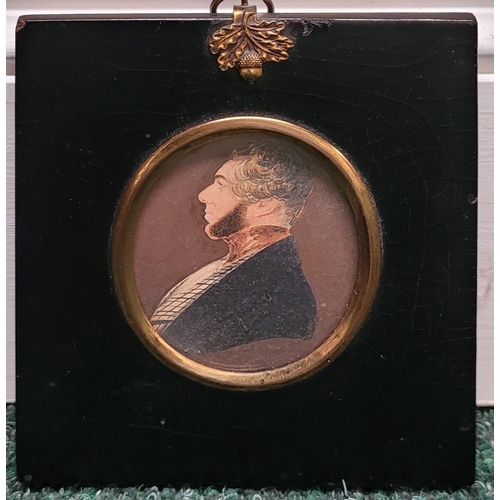 215 - MISS S. BETTS (19TH CENTURY), MINIATURE PORTRAIT OF A GENTLEMAN, JOHN WRIGHT,	watercolour on pencil ... 