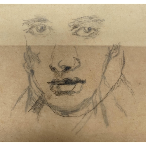 224 - SAMUEL PROUT (British, 1783–1852), “PORTRAIT OF A YOUNG MAN”, graphite sketch on fine tracing paper.... 