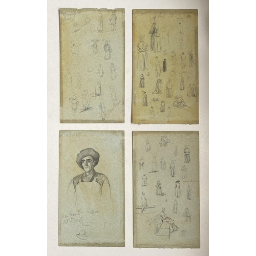 228 - SAMUEL GILLESPIE PROUT (British, 1822-1911), A COLLECTION OF GRAPHITE SKETCHES, on grey wove paper, ... 