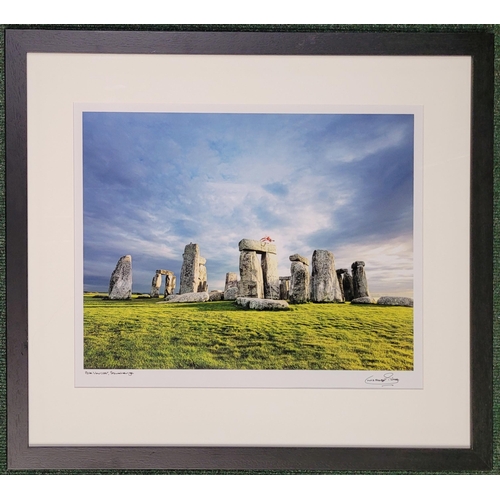 35 - CHRIS FRAZER SMITH, (B. 1963) POLE VAULTER, STONEHENGE, photographic print. Signed lower right, insc... 