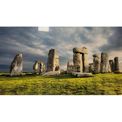 35 - CHRIS FRAZER SMITH, (B. 1963) POLE VAULTER, STONEHENGE, photographic print. Signed lower right, insc... 