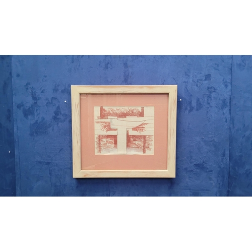 39 - A FRAMED ART WORK: TITLED: UNTITLED DRAWING – 1989. Conte on Dyeline on Copy. Unsigned – artist’s ex... 