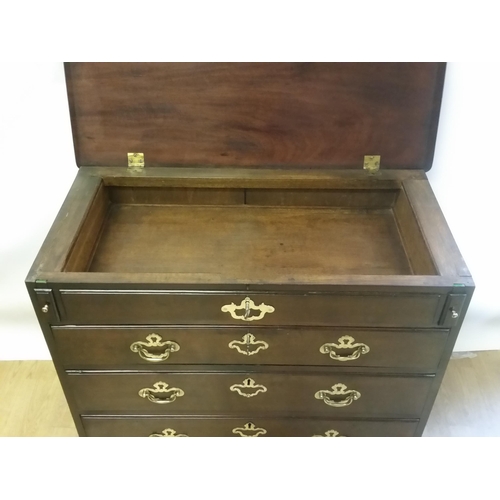 58 - AN IRISH MID-18TH CENTURY MAHOGANY ‘BACHELOR’S CHEST’, circa 1745, with fold over top that opens to ... 