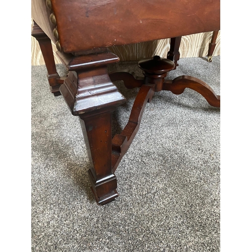 73 - A PAIR OF VERY GOOD QUALITY MAHOGANY ARM CHAIRS, with camel shaped backrests having curved carved ar... 