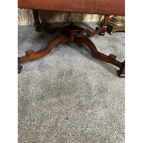 73 - A PAIR OF VERY GOOD QUALITY MAHOGANY ARM CHAIRS, with camel shaped backrests having curved carved ar... 