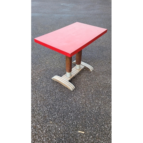 76 - A MID CENTURY FORMICA TOPPED TABLE / CONSOLE / HALL TABLE, 	rectangular in shape, a great retro piec... 