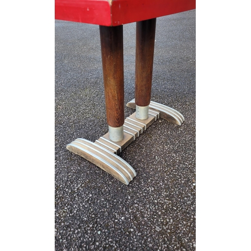 76 - A MID CENTURY FORMICA TOPPED TABLE / CONSOLE / HALL TABLE, 	rectangular in shape, a great retro piec... 