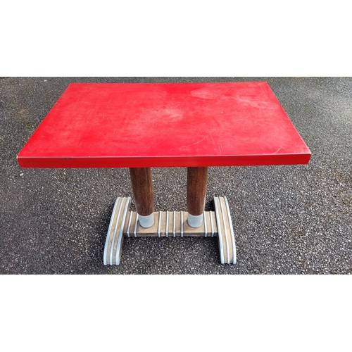 76 - A MID CENTURY FORMICA TOPPED TABLE / CONSOLE / HALL TABLE, 	rectangular in shape, a great retro piec... 