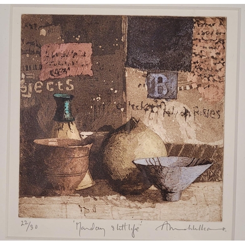 79 - ANNIE WILLIAMS, RWS RE, (B. 1942) MONDAY STILL LIFE, aquatint, signed in pencil lower right, numbere... 