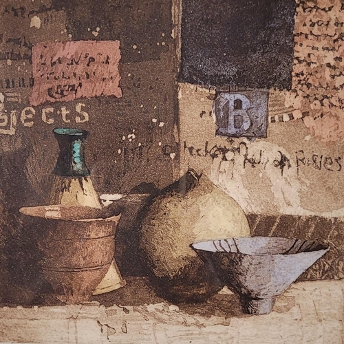 79 - ANNIE WILLIAMS, RWS RE, (B. 1942) MONDAY STILL LIFE, aquatint, signed in pencil lower right, numbere... 