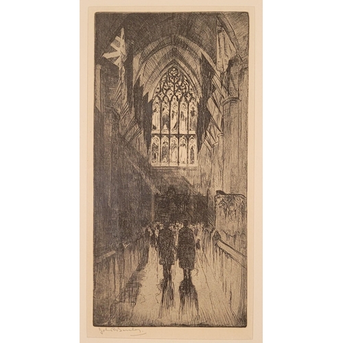 81 - TWO FRAMED PRINTS: (i) AFTER ALBANY E. HOWARTH, ST. GILES CHURCH, Edinburgh, published by Alfred Bel... 