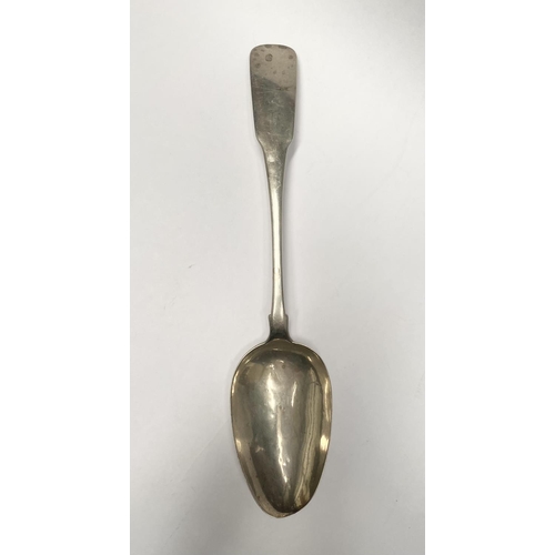 151 - A GEORGE III IRISH SILVER SERVING SPOON, Maker Samuel Green Cork, c.1814, Dimensions: 24cm long. Wei... 