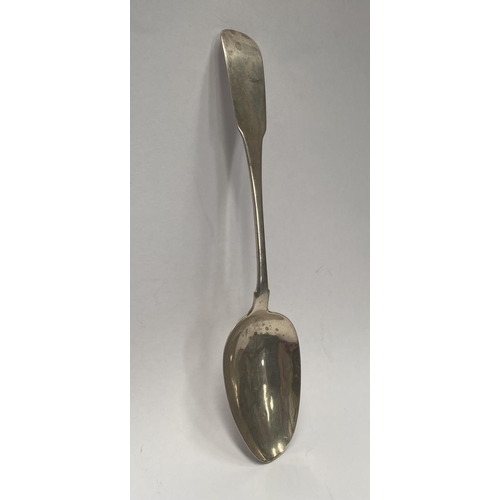 151 - A GEORGE III IRISH SILVER SERVING SPOON, Maker Samuel Green Cork, c.1814, Dimensions: 24cm long. Wei... 