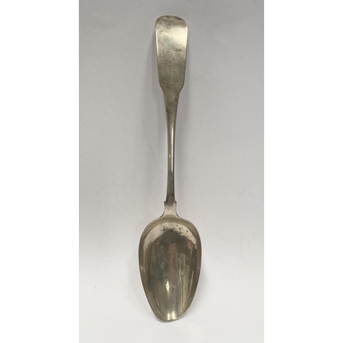 151 - A GEORGE III IRISH SILVER SERVING SPOON, Maker Samuel Green Cork, c.1814, Dimensions: 24cm long. Wei... 