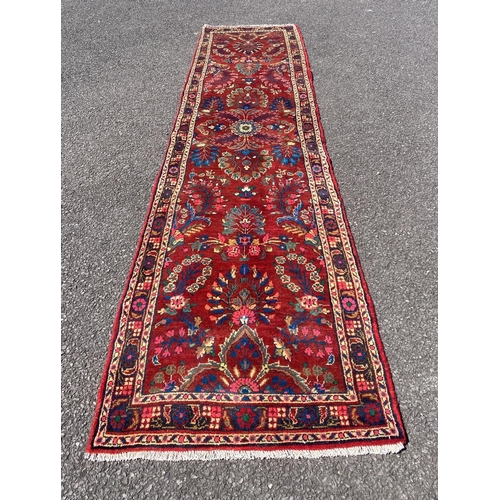159 - A COLOURFUL QUALITY MODERN PERSIAN RUNNER RUG, hand knotted, dyed with vegetable dye, with floral mo... 