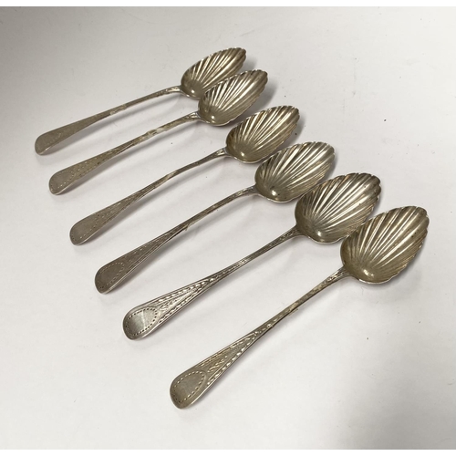 161 - A SET OF SIX WILLIAM IV IRISH SILVER TEASPOONS, Makers James Brady (x2), William Eaton (x2) & Jonath... 