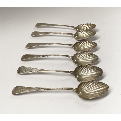 161 - A SET OF SIX WILLIAM IV IRISH SILVER TEASPOONS, Makers James Brady (x2), William Eaton (x2) & Jonath... 