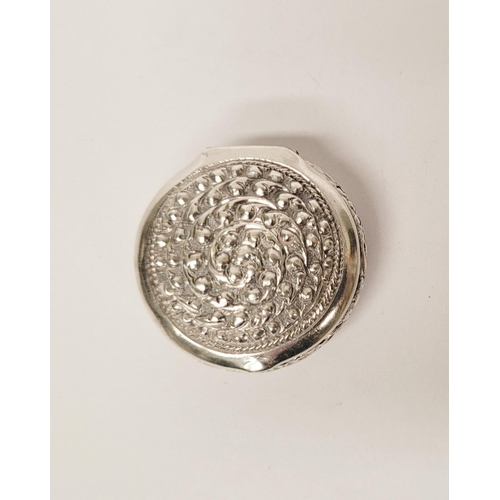 170 - A MIXED SILVER BOX / CASE LOT: includes; (i) A sterling silver pill box/trinket box with raised reli... 