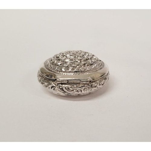 170 - A MIXED SILVER BOX / CASE LOT: includes; (i) A sterling silver pill box/trinket box with raised reli... 