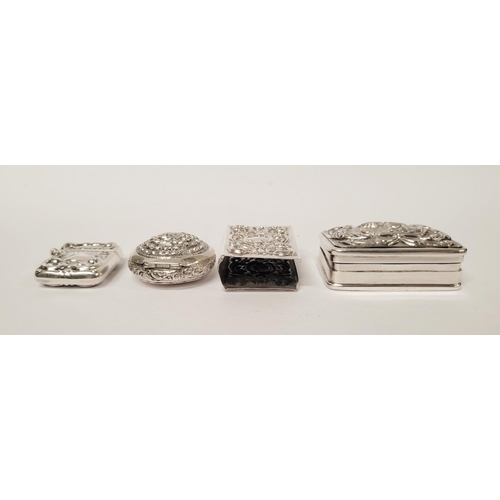 170 - A MIXED SILVER BOX / CASE LOT: includes; (i) A sterling silver pill box/trinket box with raised reli... 