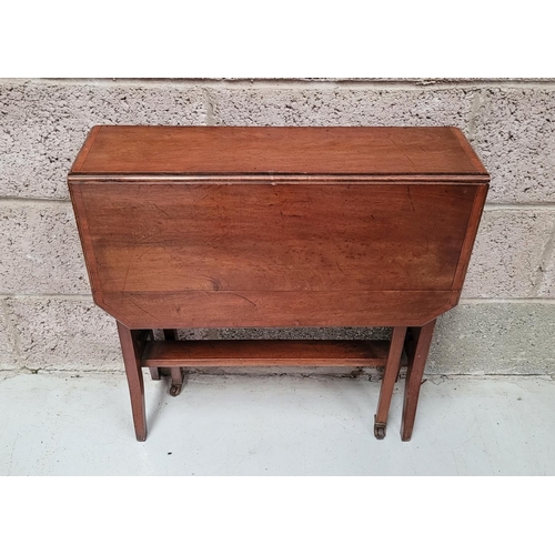 192 - A GOOD EDWARDIAN INLAID MAHOGANY SUTHERLAND TABLE, with an octagonal top bounded by satinwood banded... 