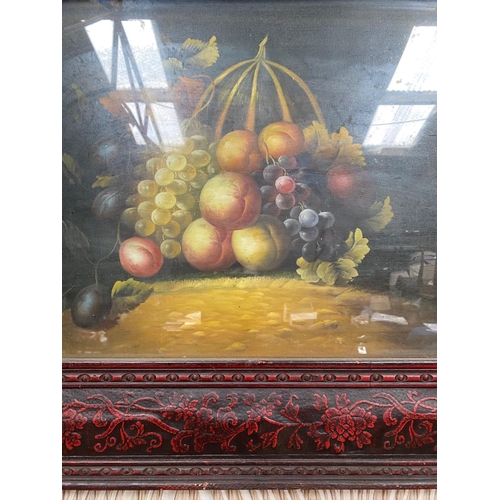 279 - A NICELY FRAMED STILL LIFE PICTURE, 86 x 70cm frame.