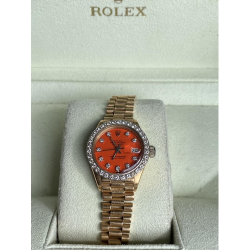 Orange discount face rolex