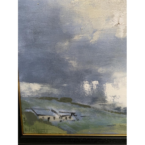 62 - MARTIN STONE (Irish, 20th Century), ‘SKY GARDEN LANDSCAPE’, oil on canvas, signed lower left, inscri... 