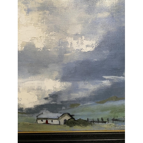 62 - MARTIN STONE (Irish, 20th Century), ‘SKY GARDEN LANDSCAPE’, oil on canvas, signed lower left, inscri... 