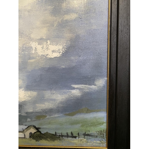 62 - MARTIN STONE (Irish, 20th Century), ‘SKY GARDEN LANDSCAPE’, oil on canvas, signed lower left, inscri... 