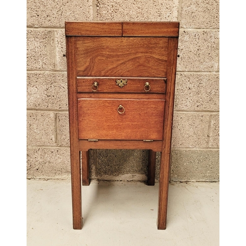 77 - A VERY GOOD QUALITY GENTLEMAN’S WASH STAND / LOCKER, to the top is a fold open compartment that rest... 