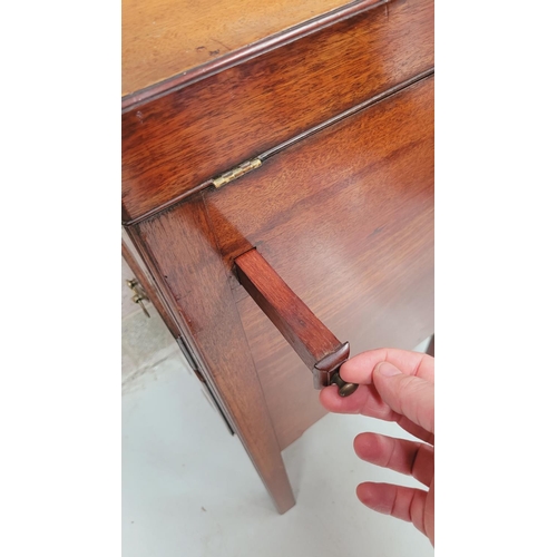 77 - A VERY GOOD QUALITY GENTLEMAN’S WASH STAND / LOCKER, to the top is a fold open compartment that rest... 