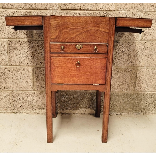 77 - A VERY GOOD QUALITY GENTLEMAN’S WASH STAND / LOCKER, to the top is a fold open compartment that rest... 