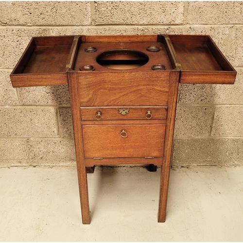 77 - A VERY GOOD QUALITY GENTLEMAN’S WASH STAND / LOCKER, to the top is a fold open compartment that rest... 