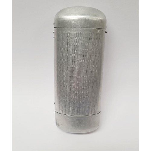 109 - A VINTAGE OPTOPLAST ALUMINIUM SPECTACLE CASE, possibly from 1950s. Clip closing mechanism, with lini... 